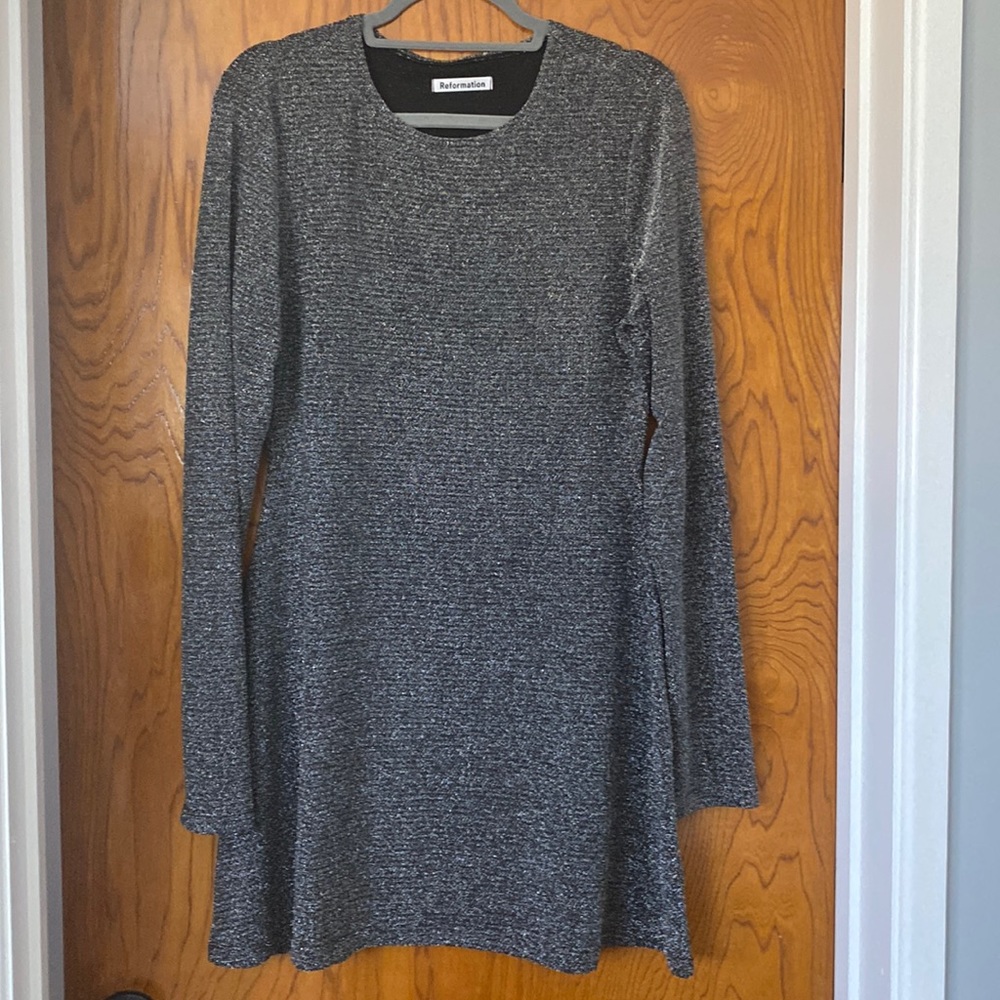 Reformation Silver Party Dress